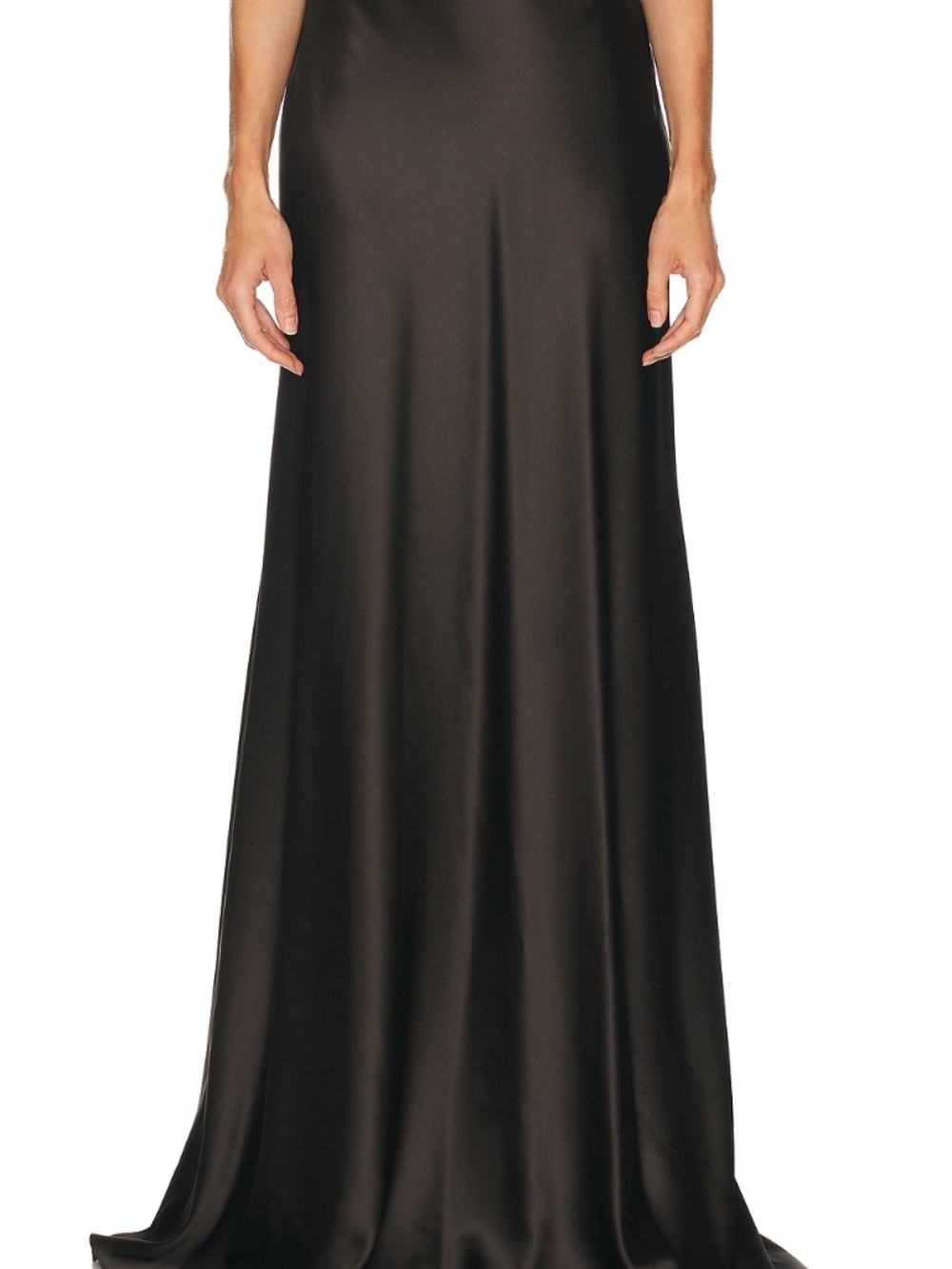 Ralph Lauren Collection Masina Stretch Brown Satin Skirt Size-8